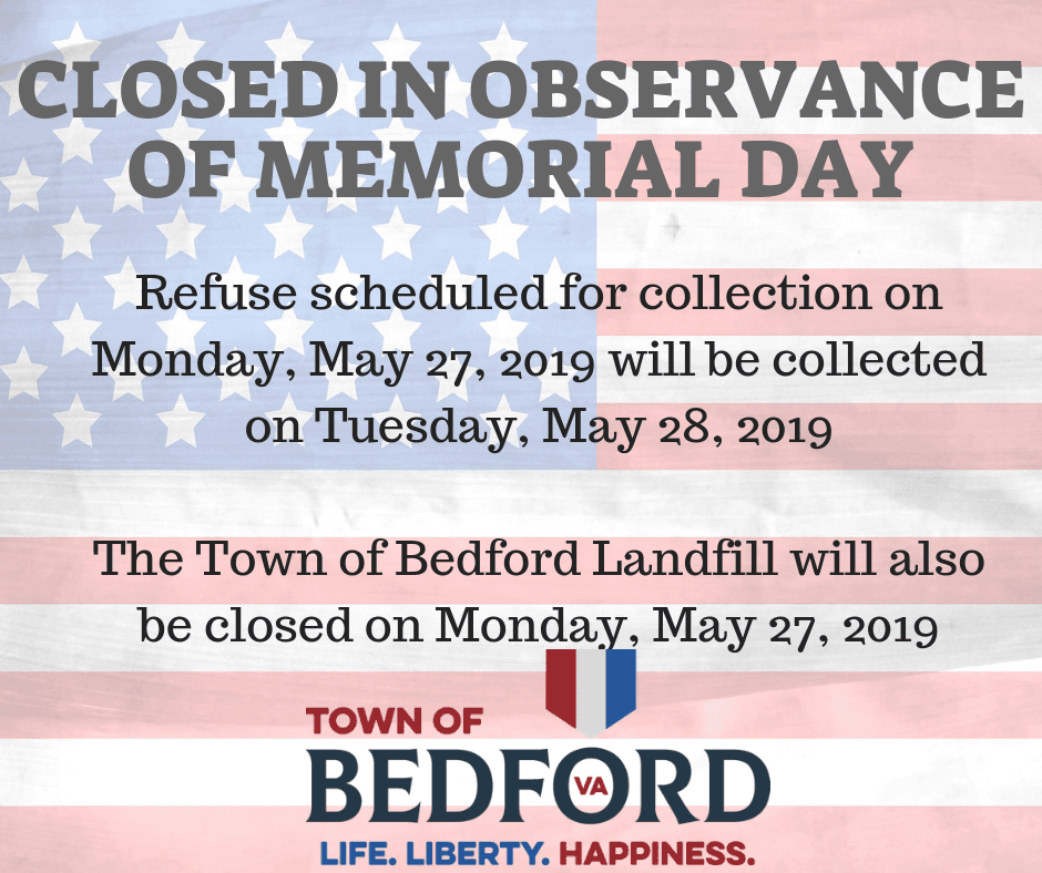 Closed in observance of Memorial day 2019