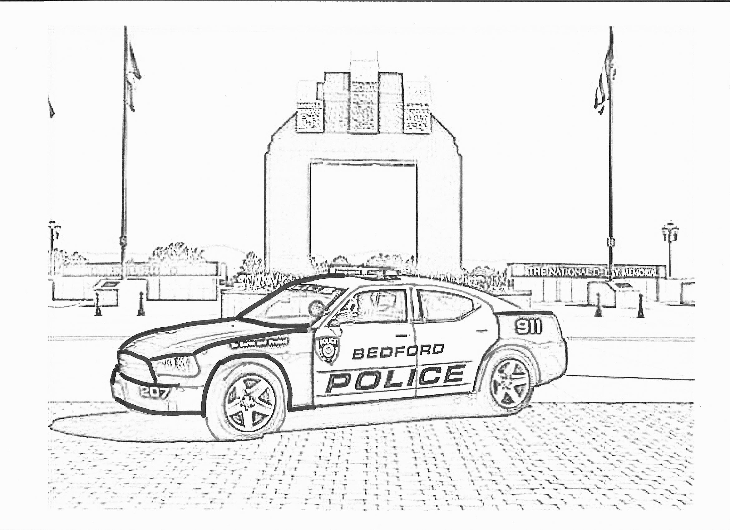 Coloring Page - Bedford Police Car