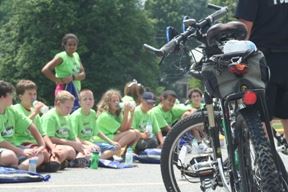 Children learning outdoors