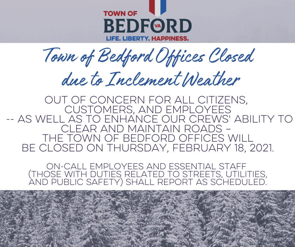 town of bedford offices closed