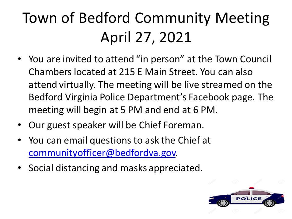 Town of Bedford Police Community Meeting April 27