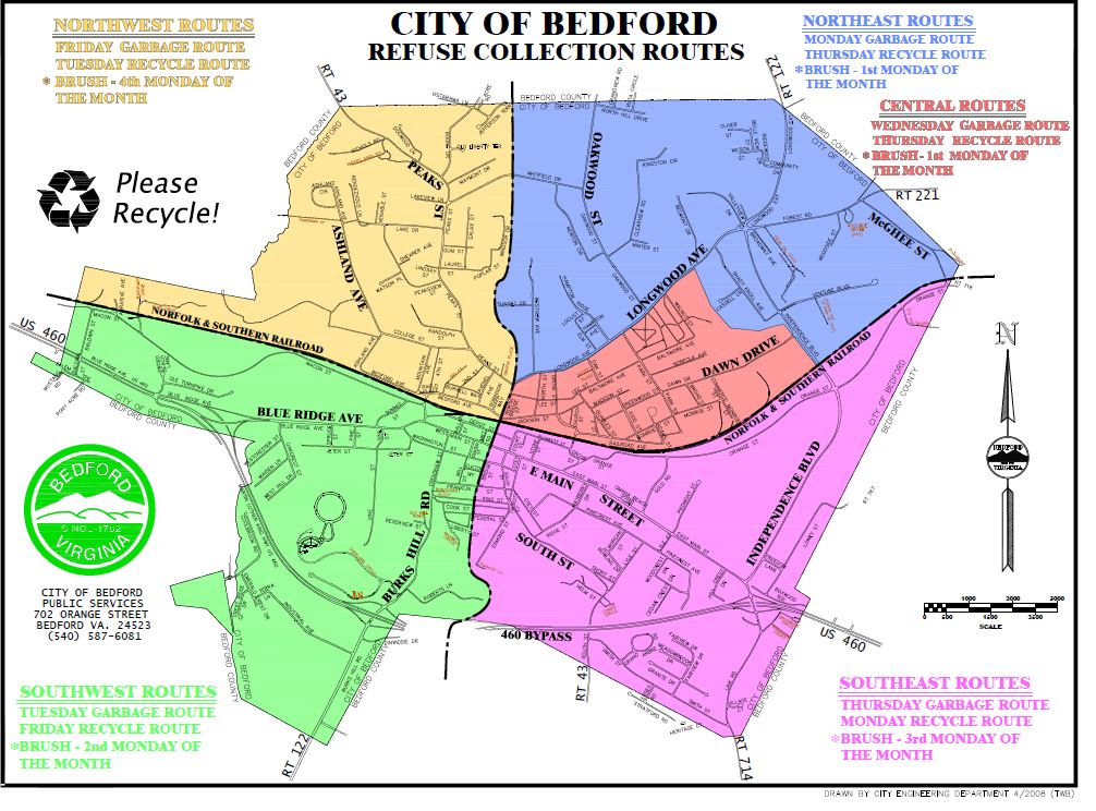 Bedford Refuse Collection Routes - Sectors